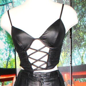 CASUAL NWT   LEATHER PANTS W/ TOP BLACK SMALL/8